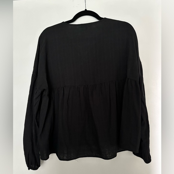 NWT Madewell Monterey Top in True Black, L - Picture 8 of 14